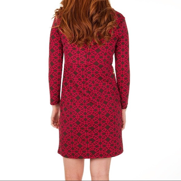 TRACY NEGOSHIAN Keyhole Geo Brown Pink Dress Sz L - Picture 3 of 6